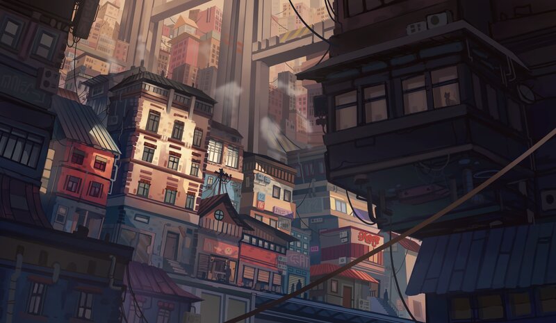 Dense Cityscape Buildings