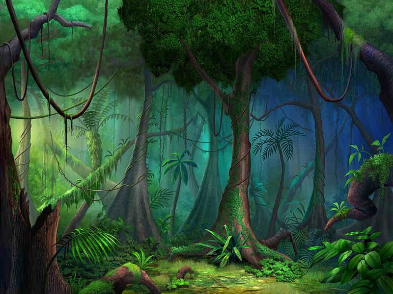 Dense Jungle Forest — Green, Mysterious, Digital Art