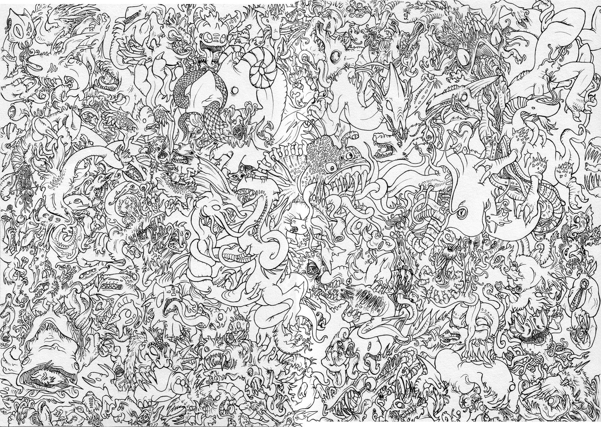 dense monster illustration