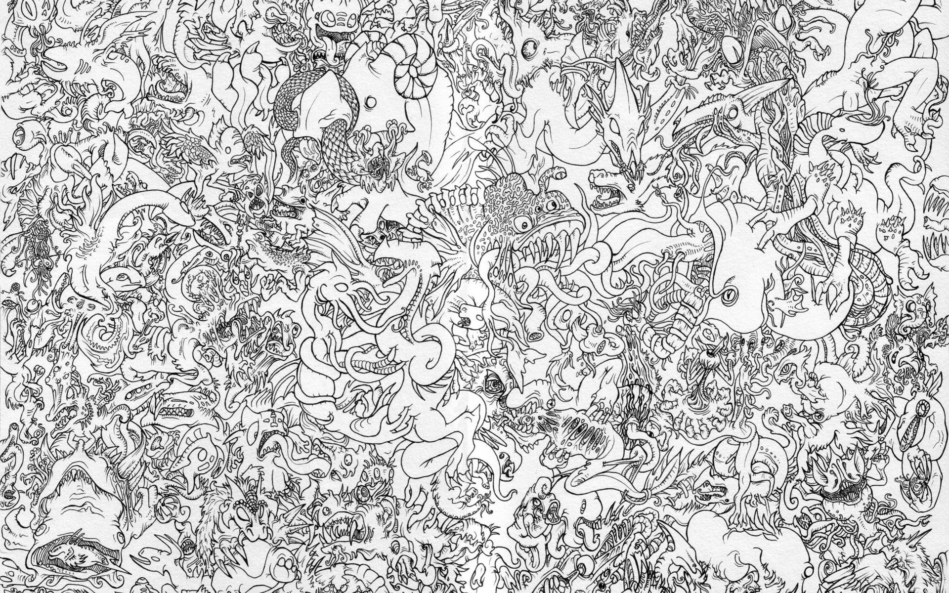 dense monster illustration