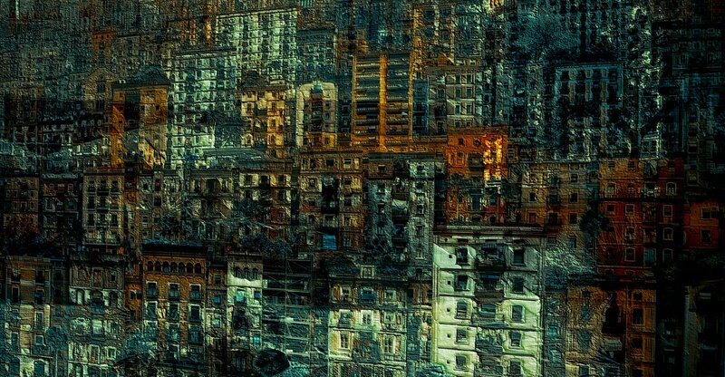Densely Packed Buildings — Blue
