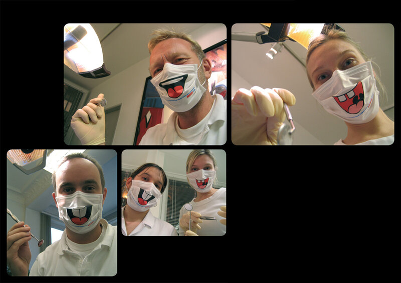 Dentists with funny masks