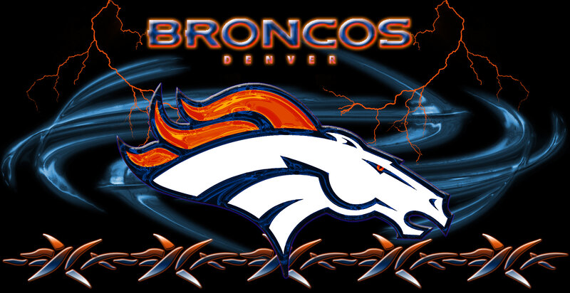Denver Broncos Logo — Black, Dramatic, Digital Art