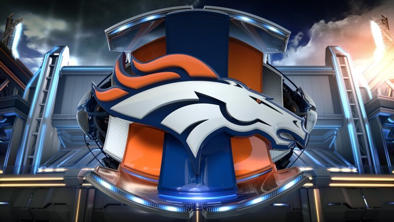Denver Broncos Logo — Blue, Dramatic, Night