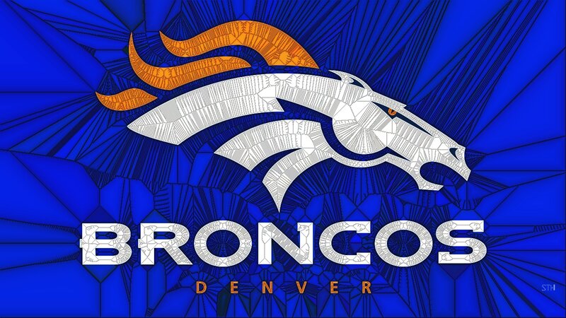 Denver Broncos Logo — Blue, Dynamic, Digital Art
