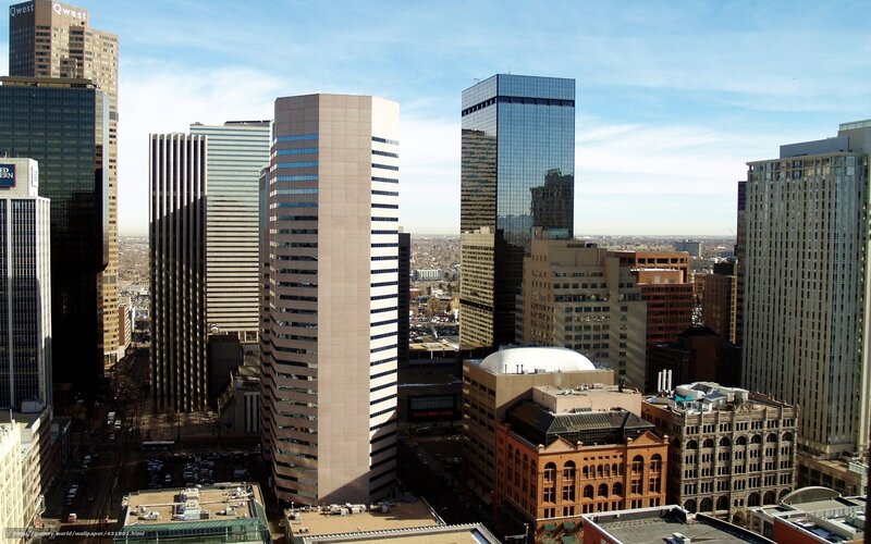 Denver city skyline view