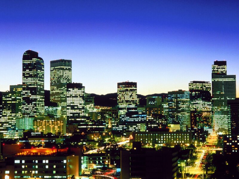 Denver Skyline at Dusk — Blue, Calm