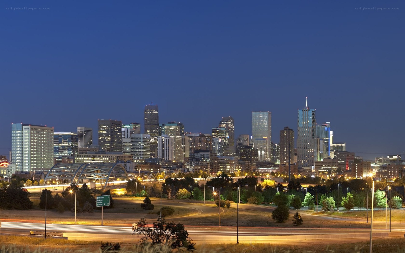 Denver skyline at dusk