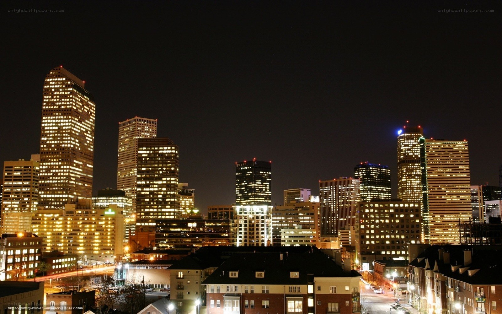 Denver skyline at night