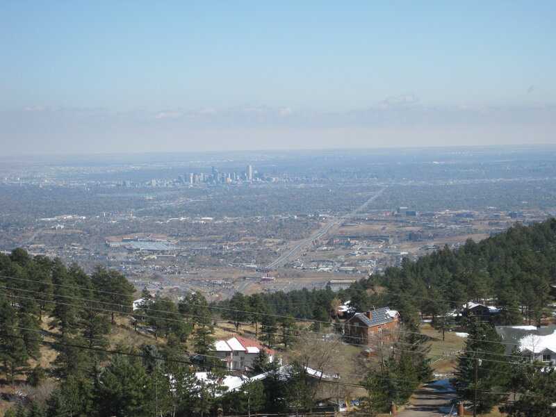 Denver skyline from a hill