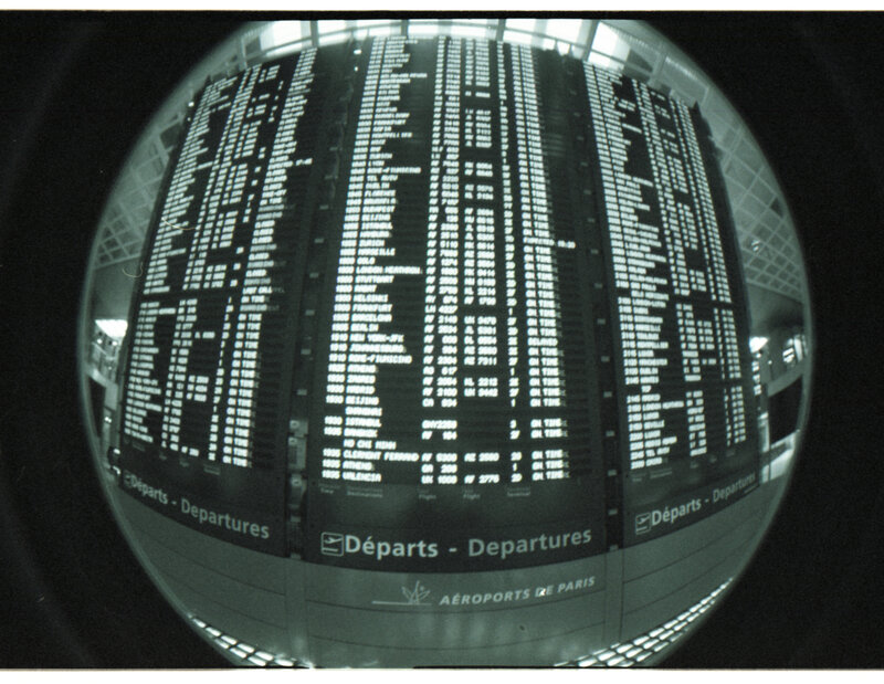 Departure board at Paris airport