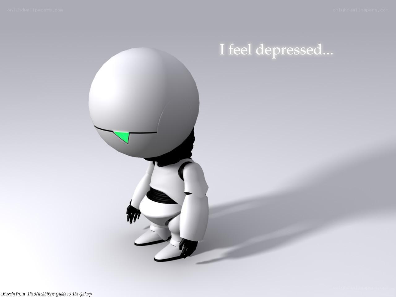 depressed robot character