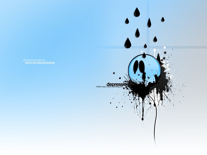 depression art with sad face