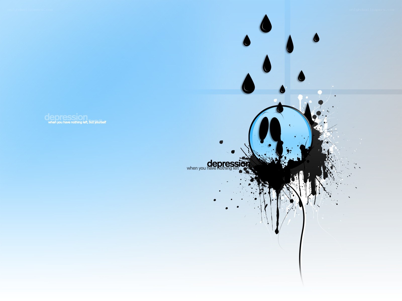 depression art with sad face