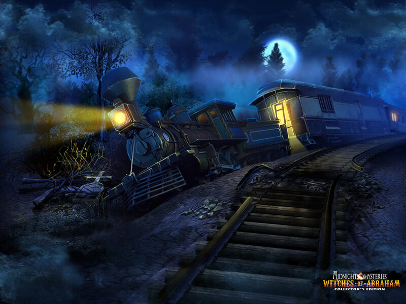 Derailed Train at Night