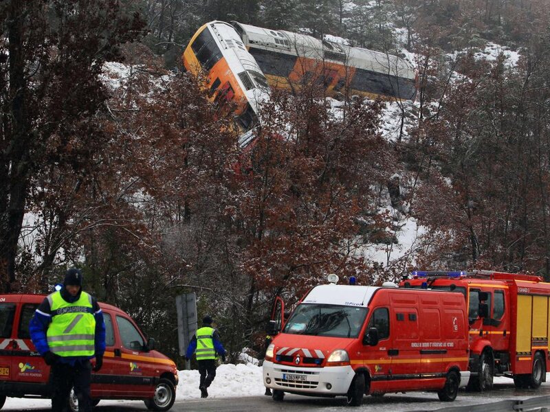 Derailed Train on Hillside