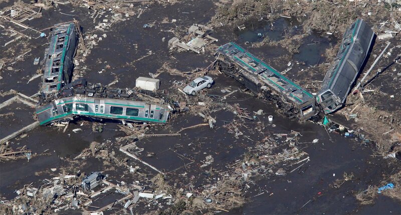 Derailed Train Wreckage