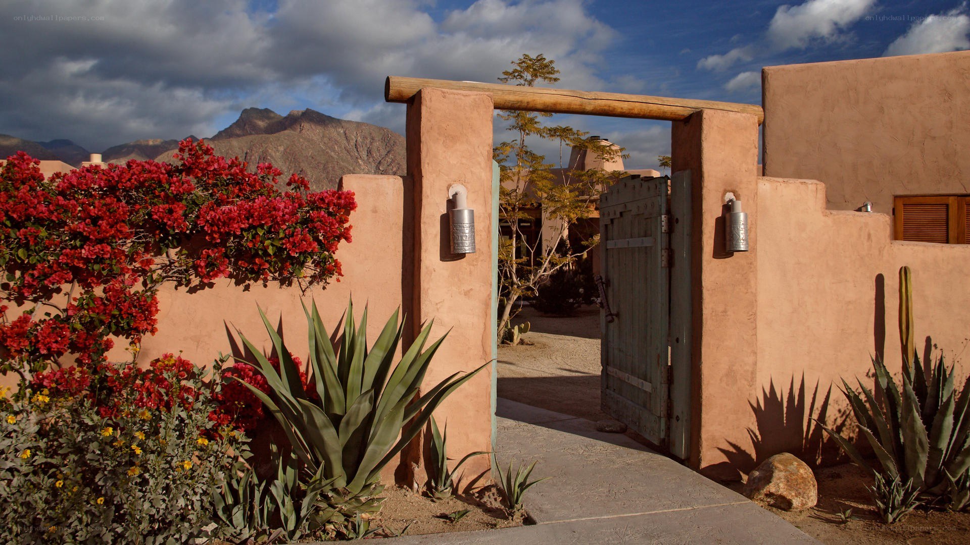 Desert adobe home entrance