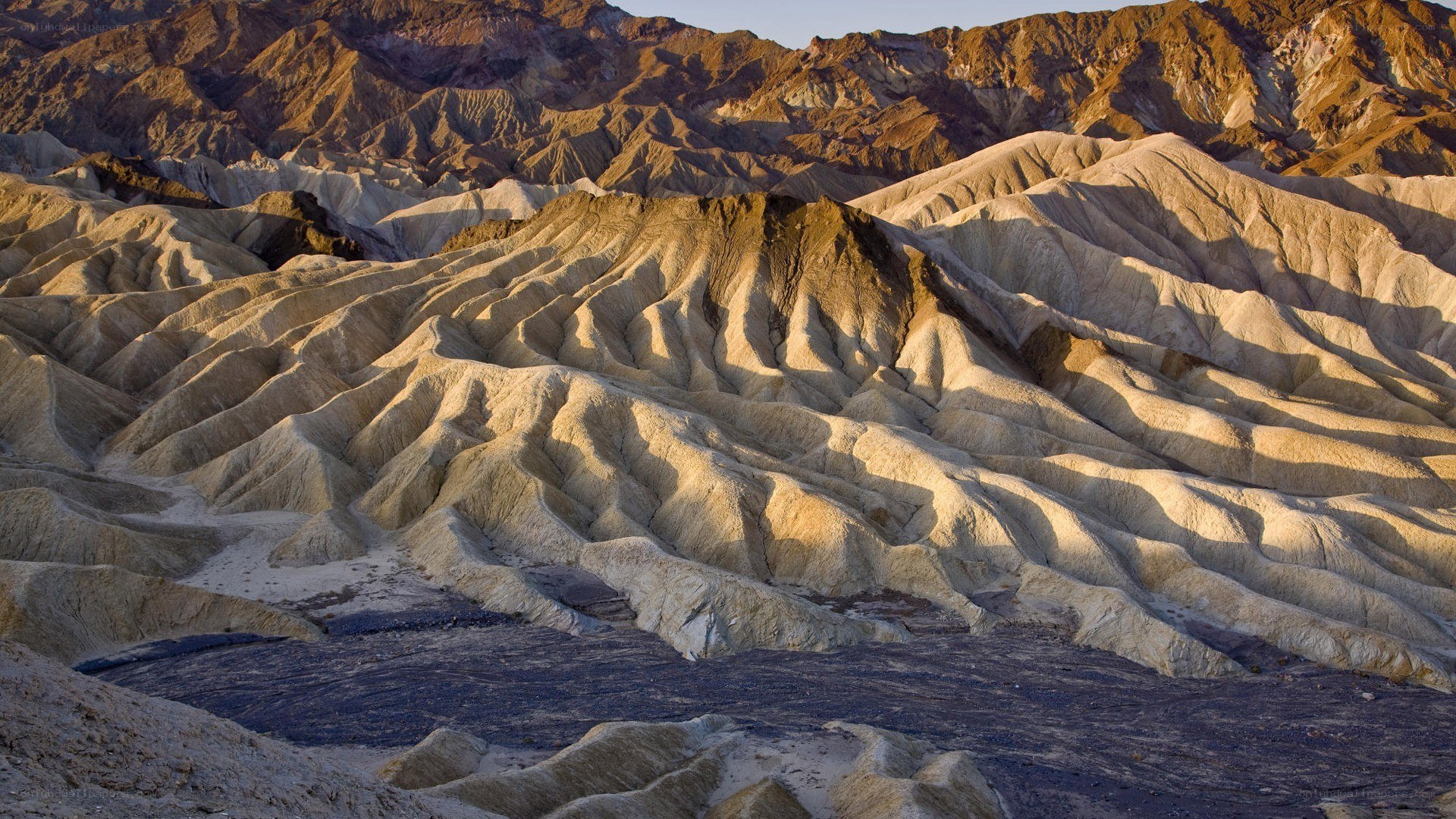 Desert badlands at sunrise