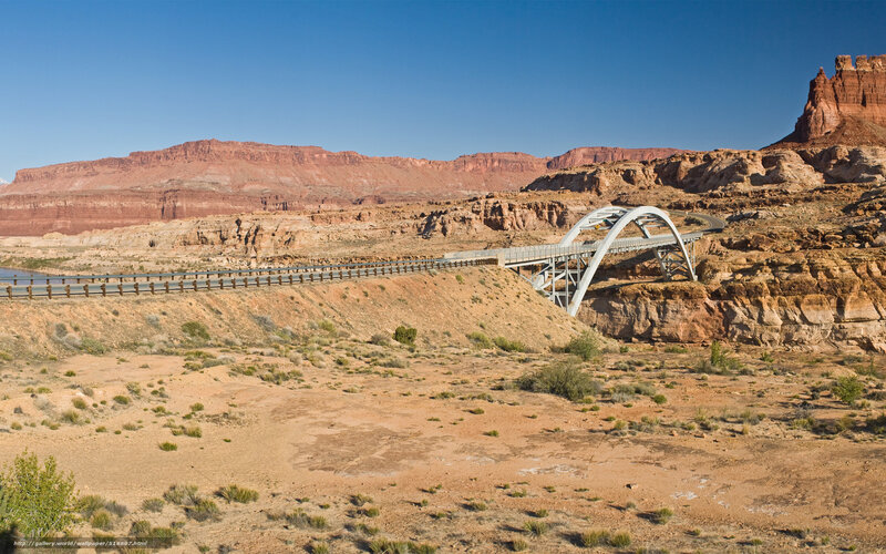 Desert bridge over canyon