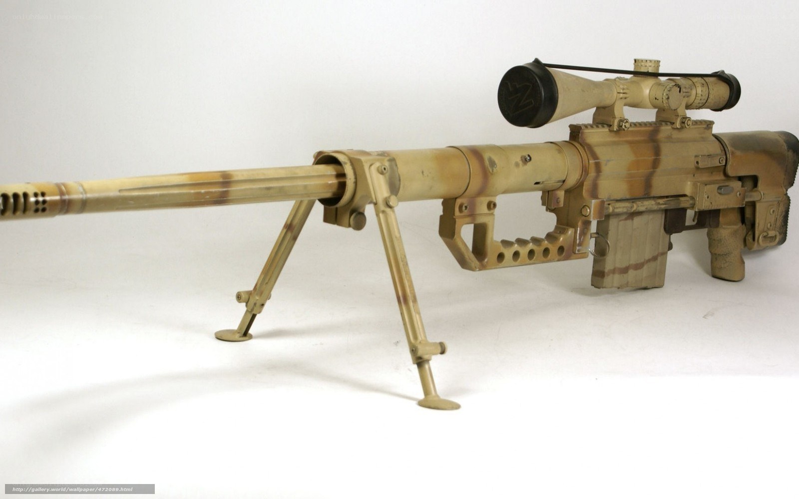 Desert camo sniper rifle