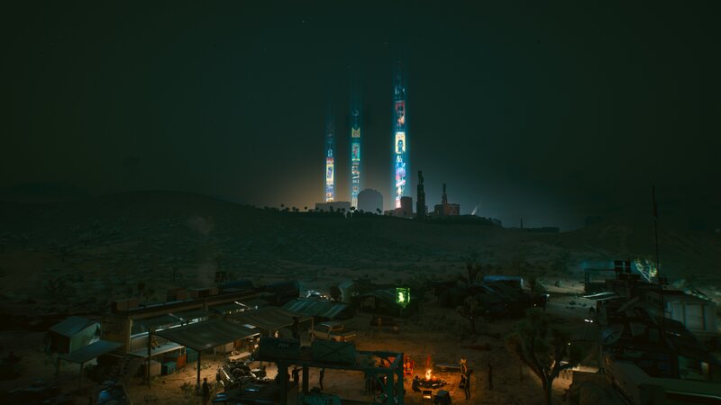 Desert Camp at Night — Black