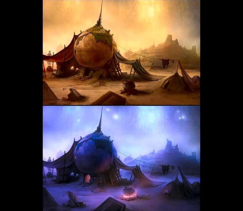 Desert Camp at Sunset