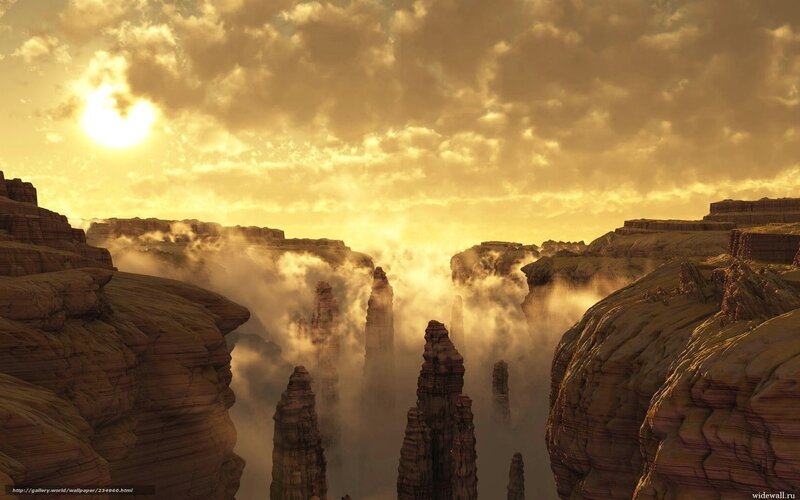 Desert canyon at sunrise
