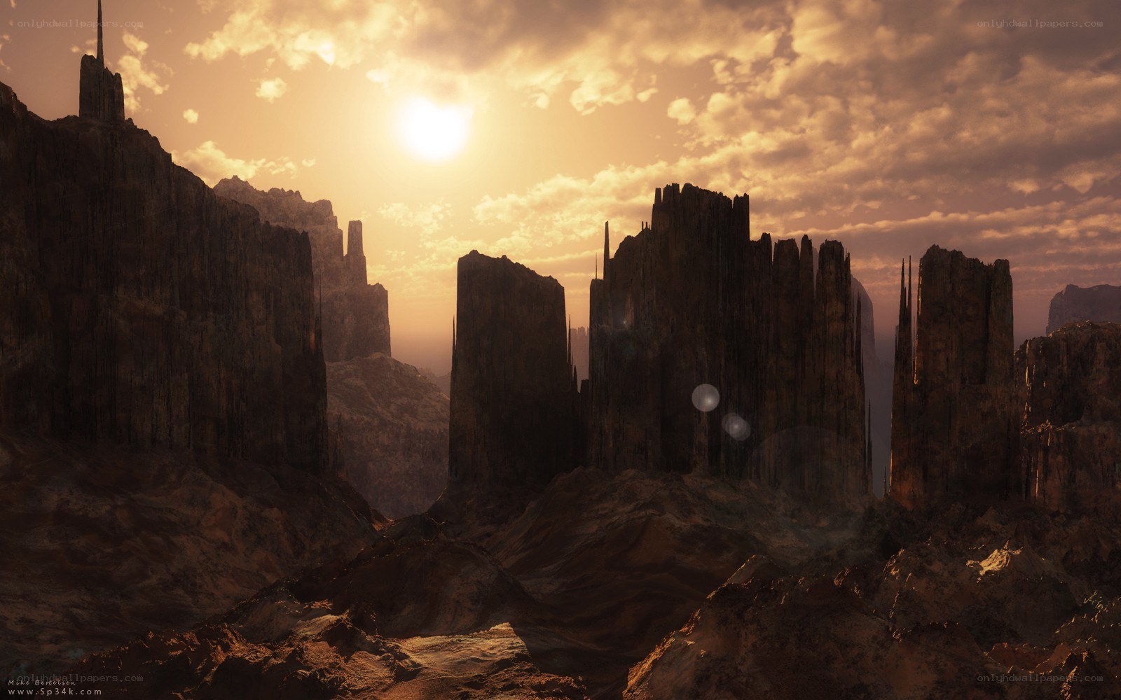desert canyon at sunset
