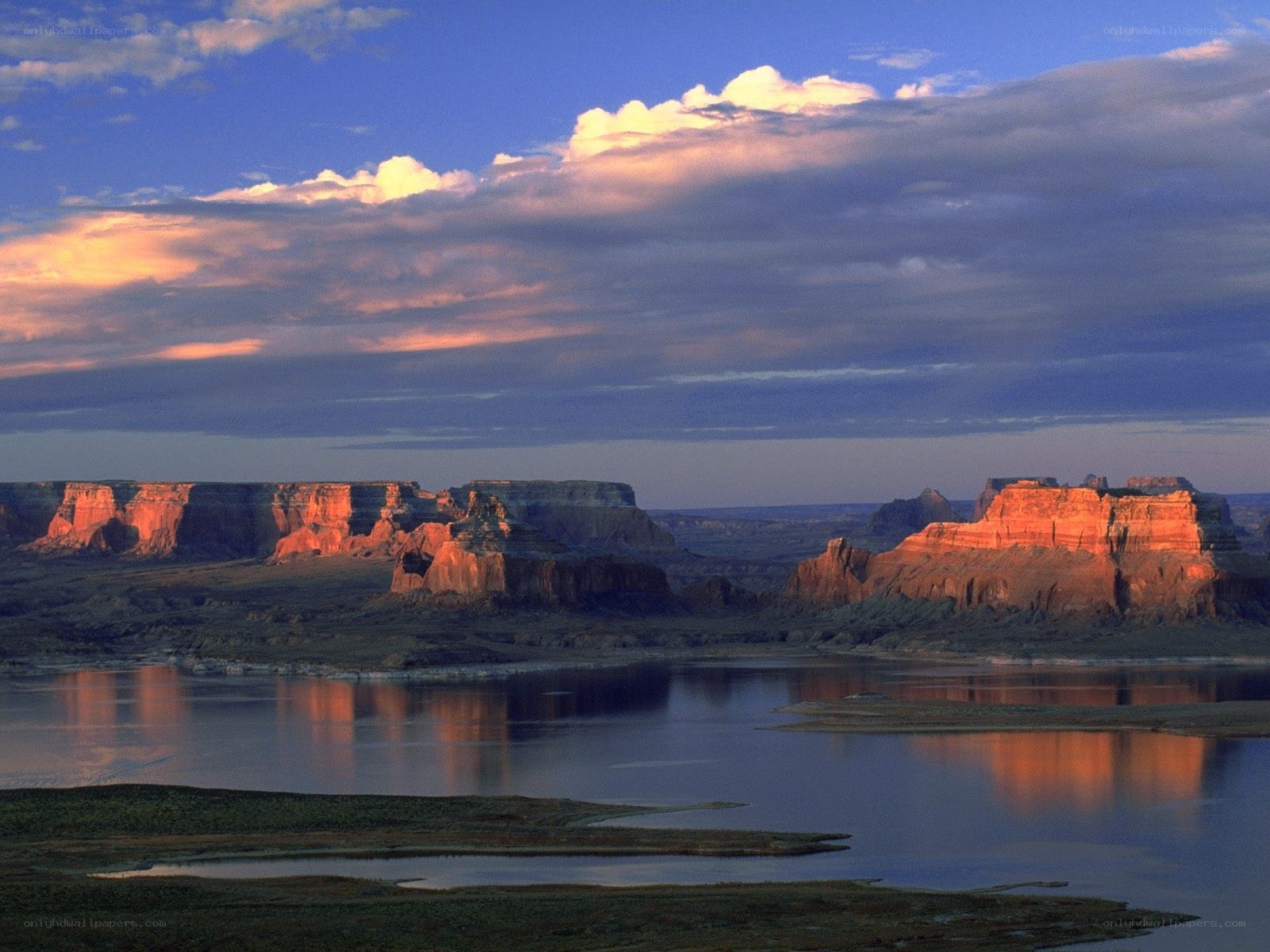 Desert canyon at sunset