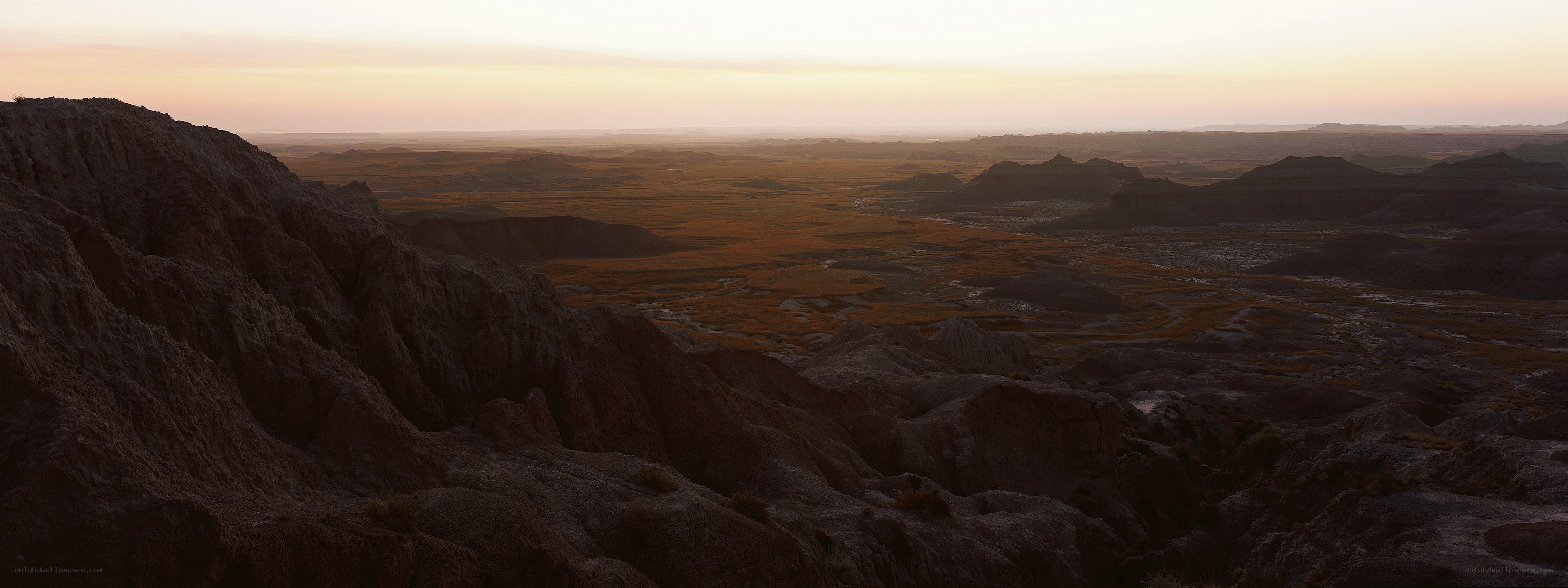 Desert canyon at sunset