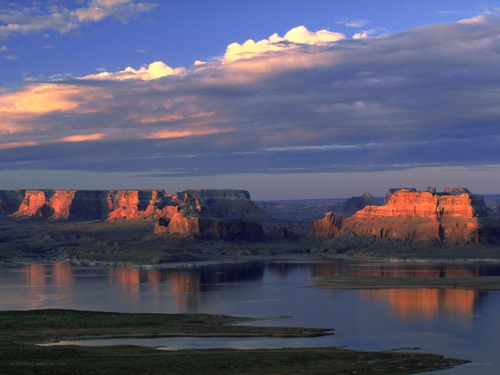 Desert canyon at sunset