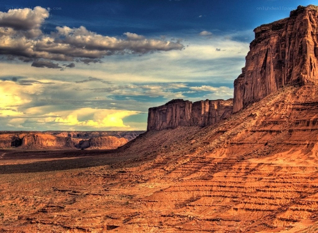 Desert canyon at sunset
