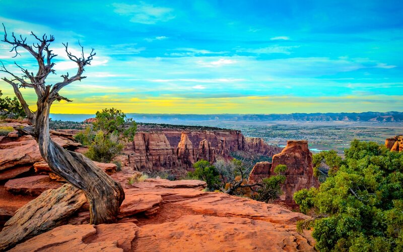 Desert Canyon Landscape — Blue, Serene