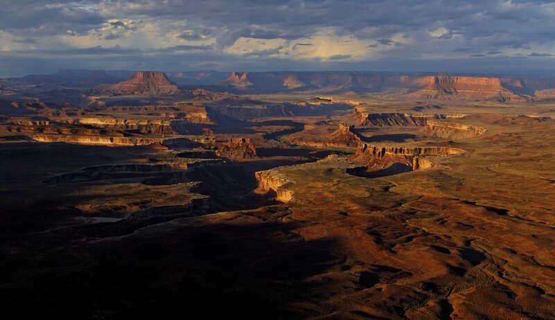Desert Canyon Landscape — Brown, Dramatic, Sunset, Photograph