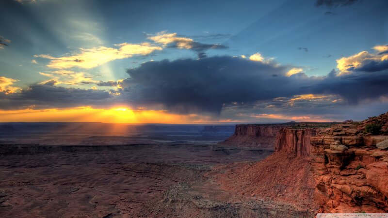 Desert Canyon Landscape — Orange, Dramatic, Sunrise
