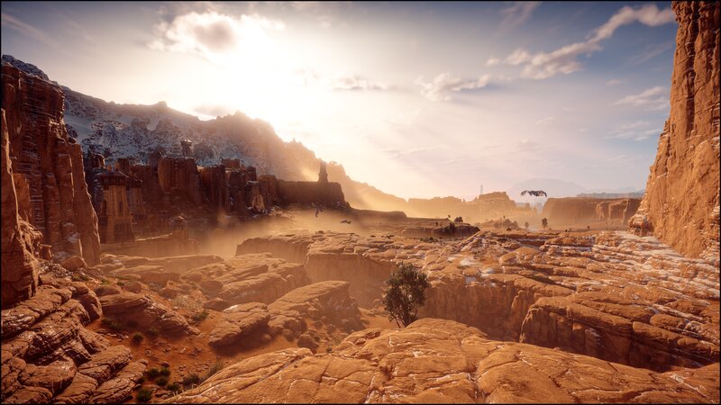 Desert Canyon Landscape — Orange, Dramatic, Sunset, 3d Render