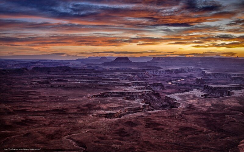 Desert Canyon Landscape — Orange, Dramatic, Sunset, Photograph, Sky, Clouds