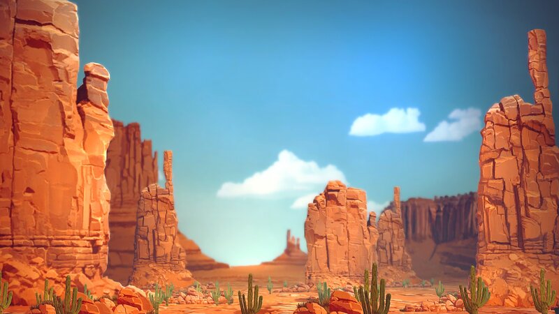 Desert Canyon Landscape — Orange, Serene, Afternoon