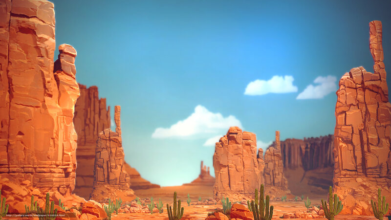 Desert Canyon Landscape — Orange, Serene