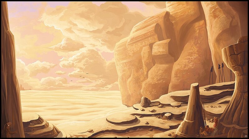 Desert Canyon Landscape — Tan