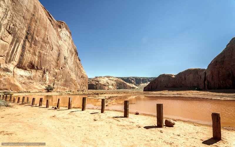 desert canyon with river