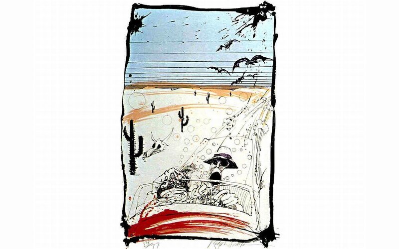 Desert car chase illustration