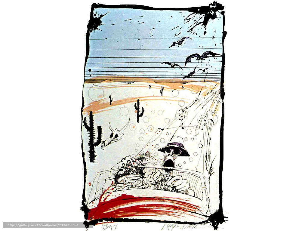Desert car chase illustration