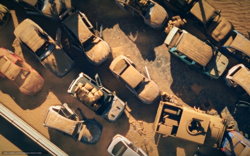 Desert car graveyard