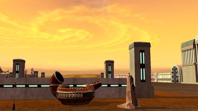 desert cityscape at sunset