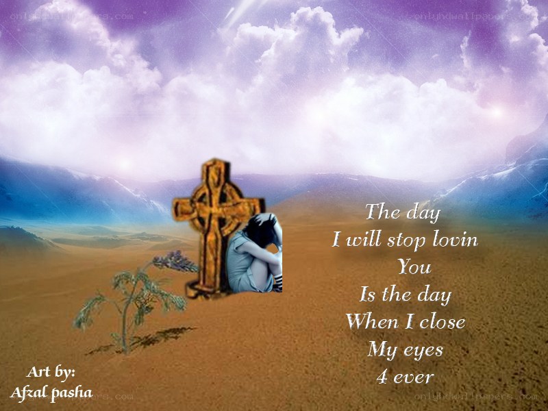 Desert cross with sorrowful figure