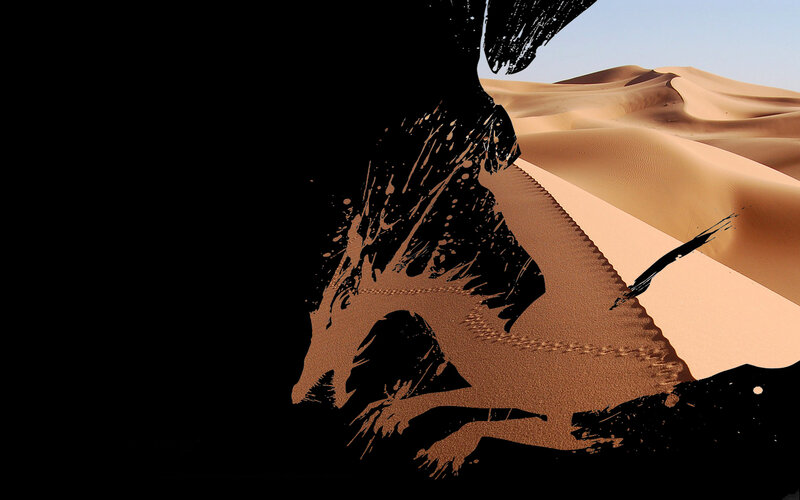 Desert dragon silhouette