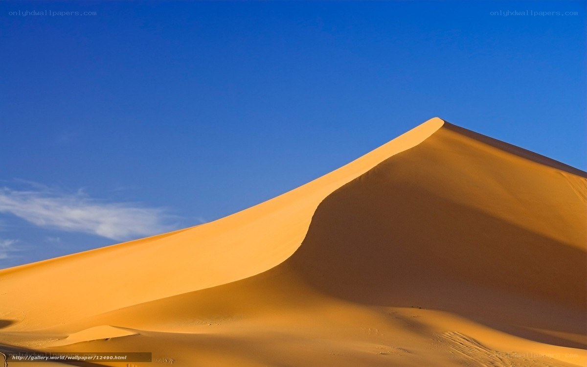 Desert dune under blue sky