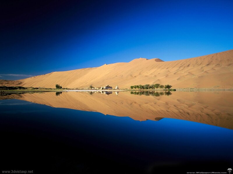 Desert Dunes and Lake